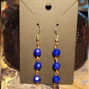 Elegant Blue and Gold Earrings